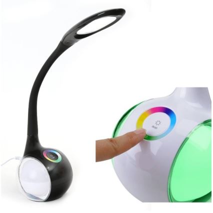 LED RGB prigušiva stona lampa LED/7W/230V crna