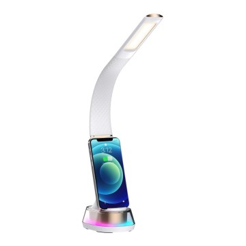 LED RGB Prigušiva stona lampa sa bežičnim punjenjem CORELLA LED/7W/12/230V bela