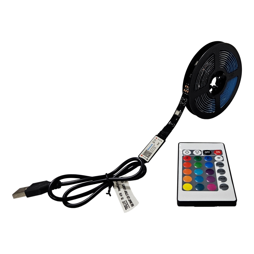 LED RGB Prigušiva traka LED/6W/5V USB 2 m + Daljinski upravljač