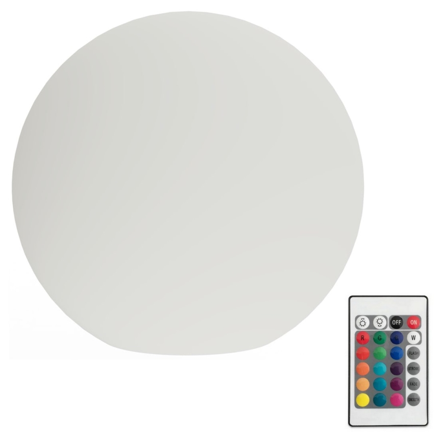 LED RGB Prigušiva vanjska lampa GLOBO 1xE27/8,5W/230V pr. 30 cm IP44 + Daljinski upravljač