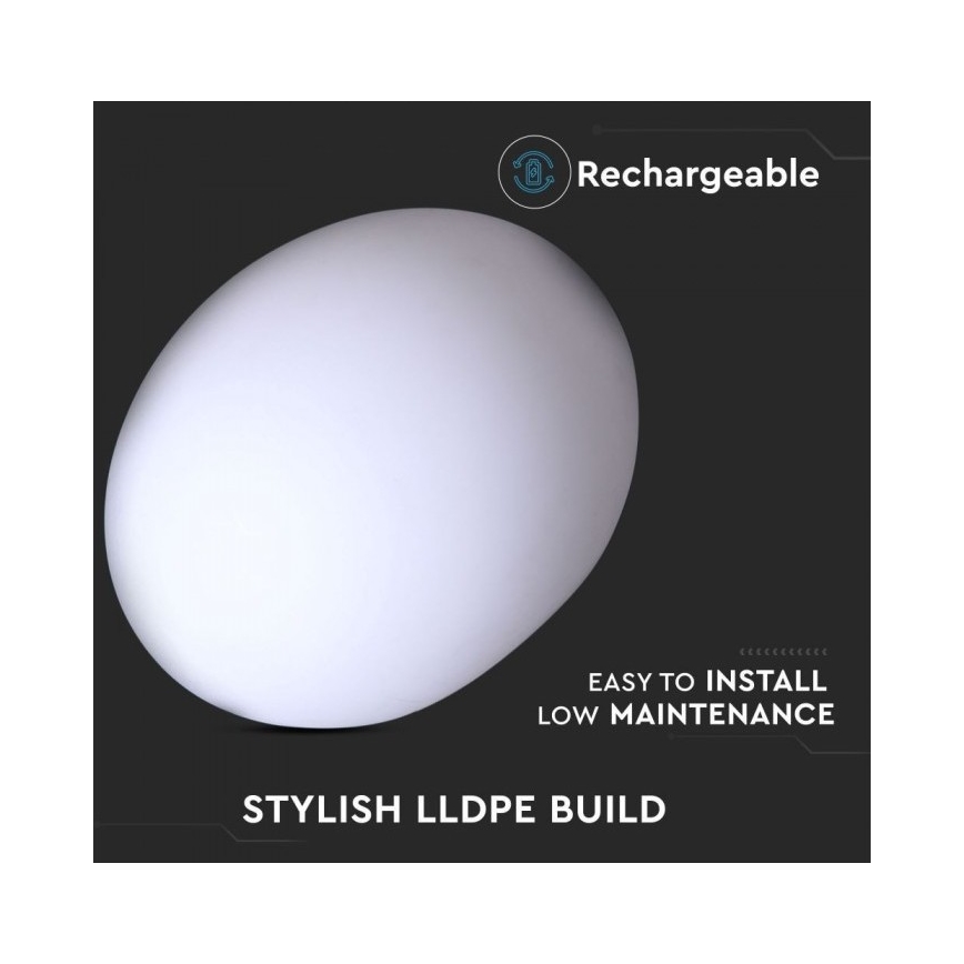 LED RGB Prigušiva vanjska lampa LED/1W/5V 1000 mAh 20cm IP67 + Daljinski upravljač