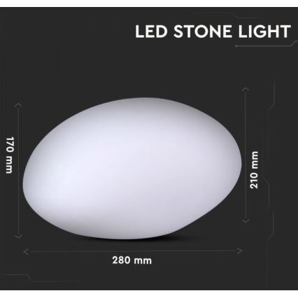 LED RGB Prigušiva vanjska lampa LED/1W/5V 28cm IP67 1000 mAh + Daljinski upravljač