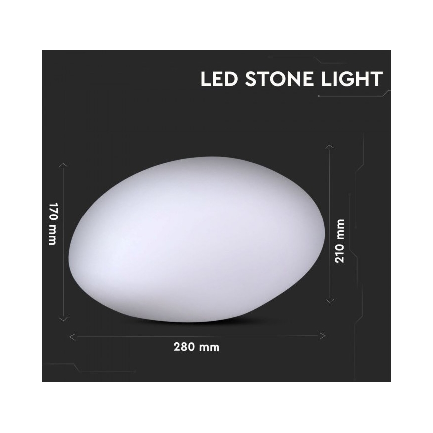LED RGB Prigušiva vanjska lampa LED/1W/5V 28cm IP67 1000 mAh + Daljinski upravljač