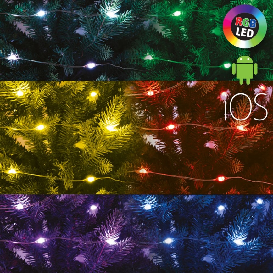 LED RGB Prigušive božićne lampice 200xLED/29 funkcija 20,4m