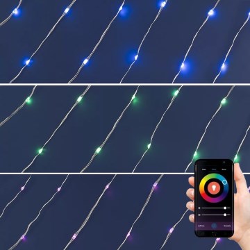 LED RGB Prigušive Božićne lampice 200xLED/29 funkcije 20,4m