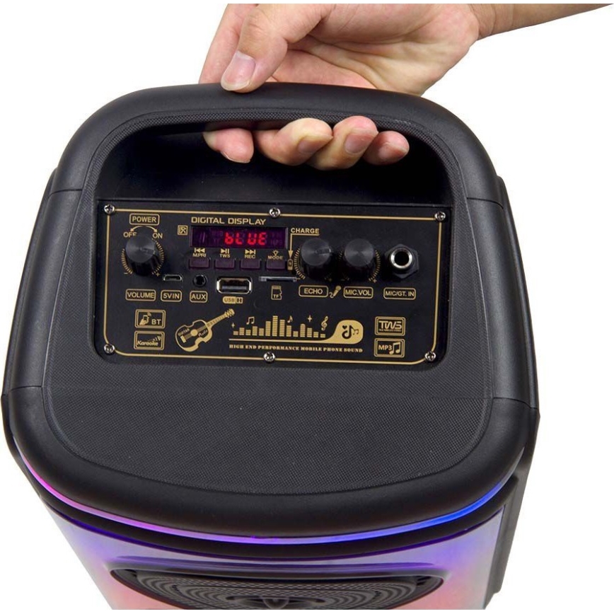 LED RGB Punjivi zvučnik sa mikrofonom 400W/2400 mAh + Daljinski upravljač