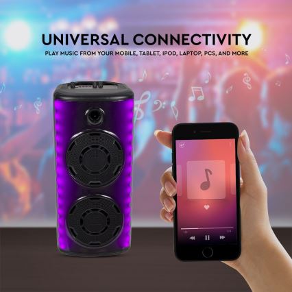 LED RGB Punjivi zvučnik sa mikrofonom 600W/2400 mAh + Daljinski upravljač