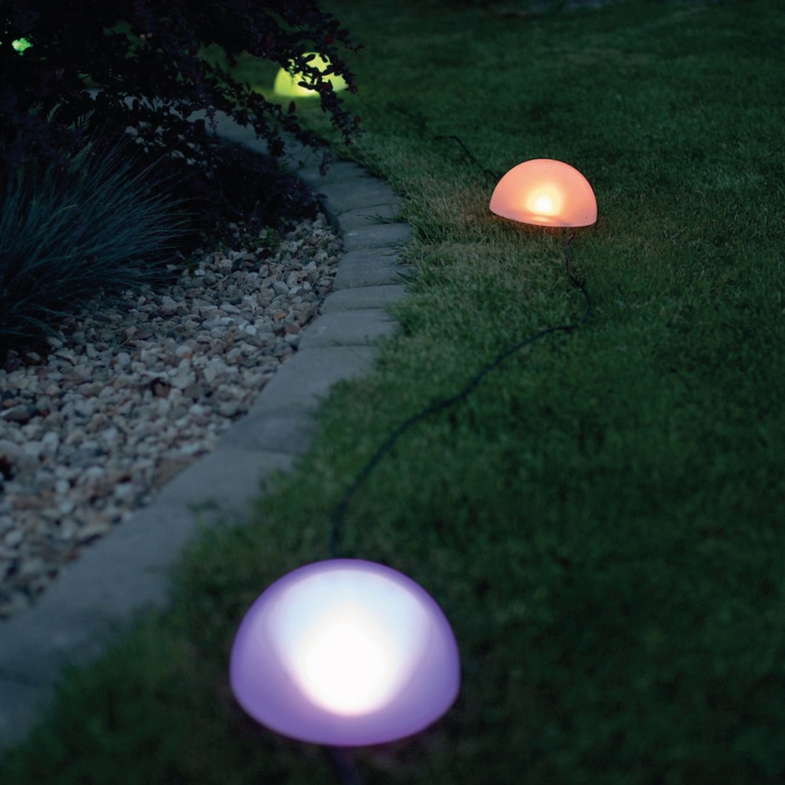LED RGB Solarna lampa HEMI LED/0,1W/1,2V 600 mAh IP44 bela