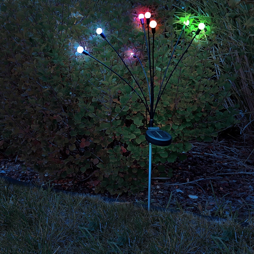 LED RGB solarna rasveta FIORINI 8xLED/1,2V 600mAh IP44 crno