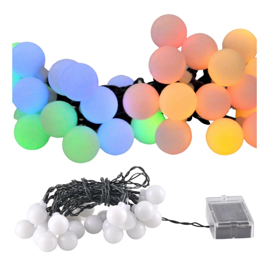 LED RGB Solarni lancem PARTY 30xLED/1,2V 3,9 m IP44