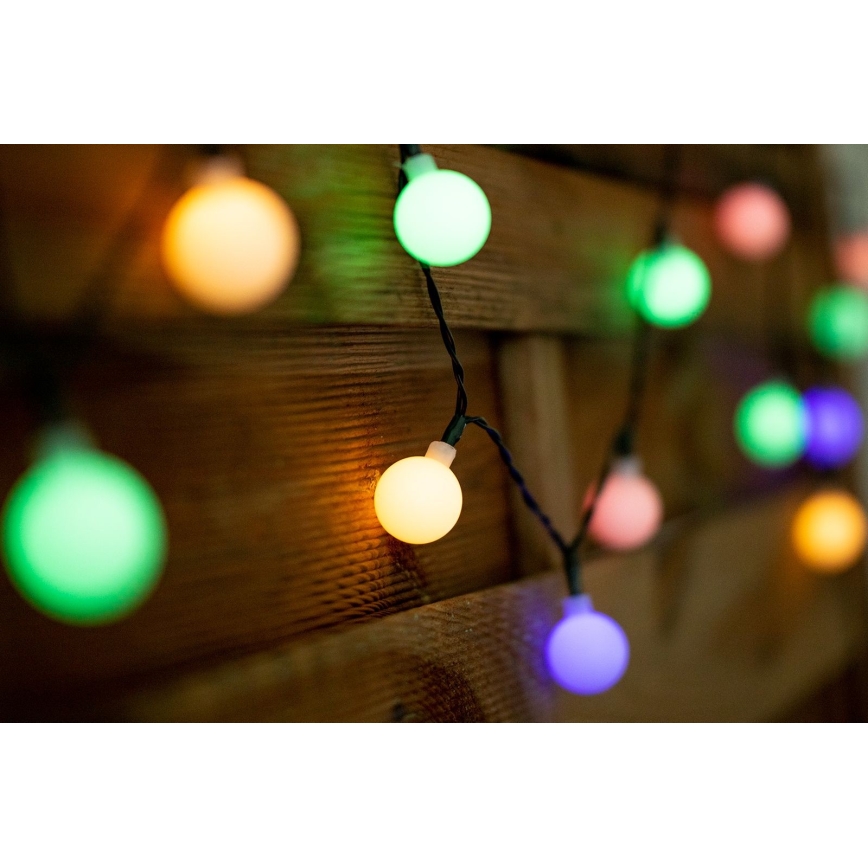 LED RGB Solarni lancem PARTY 30xLED/1,2V 3,9 m IP44
