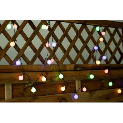 LED RGB Solarni lancem PARTY 30xLED/1,2V 3,9 m IP44
