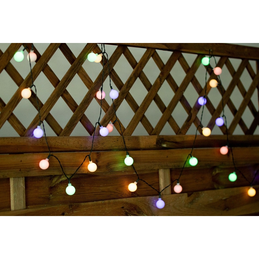 LED RGB Solarni lancem PARTY 30xLED/1,2V 3,9 m IP44