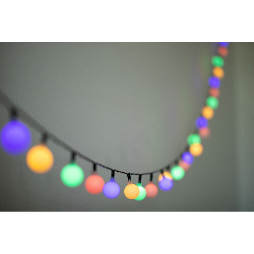 LED RGB Solarni lancem PARTY 30xLED/1,2V 3,9 m IP44