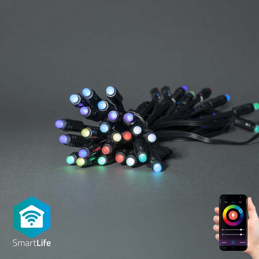 LED RGB spoljašnja božićna girlanda 48xLED 13,8m IP65 Wi-Fi Tuya