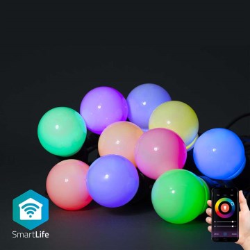 LED RGB spoljna dekorativna girlanda 10xLED 12m IP65 Wi-Fi Tuya