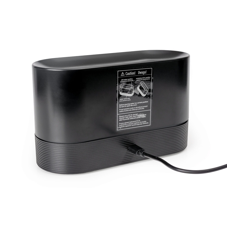 LED RGB Ultrazvučni aroma difuzor i ovlaživač vazduha sa pozadinskim osvetljenjem 180ml crno
