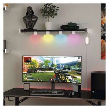LED RGBIC+CCT Dekorativni lanac sa reflektorima GoSmart - proširenje 4xLED/7W/230V 85 cm Wi-Fi Tuya