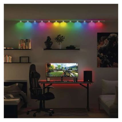 LED RGBIC+CCT Dekorativni lanac sa reflektorima GoSmart - proširenje 4xLED/7W/230V 85 cm Wi-Fi Tuya