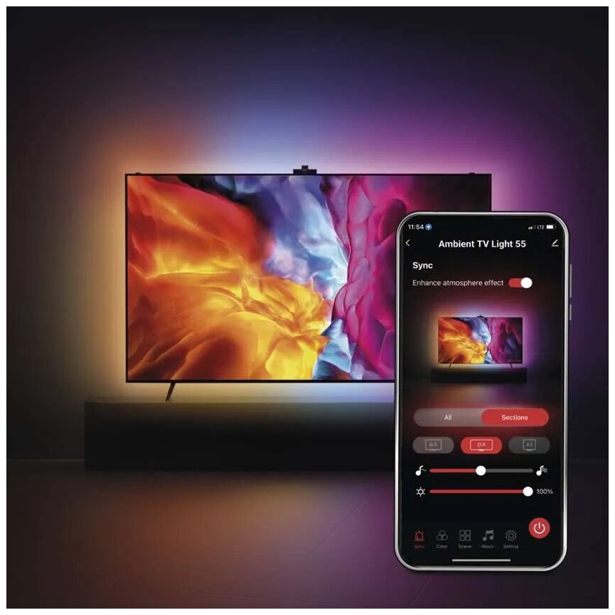LED RGBIC Prigušiva traka za TV GoSmart LED/24W/230V 55“