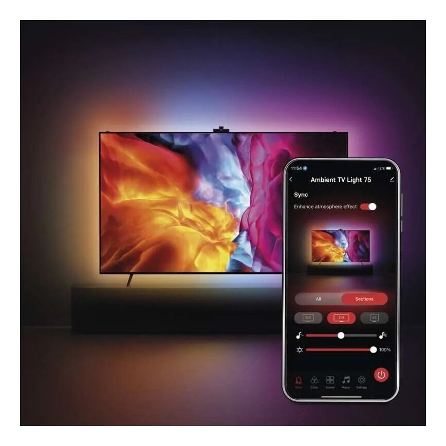 LED RGBIC Traka za TV GoSmart LED/24W/230V 75“