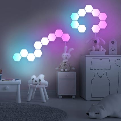 Set 9x LED RGBW Prigušiva zidna dekorativna lampa MAYA LED/1W/230V + Daljinski upravljač
