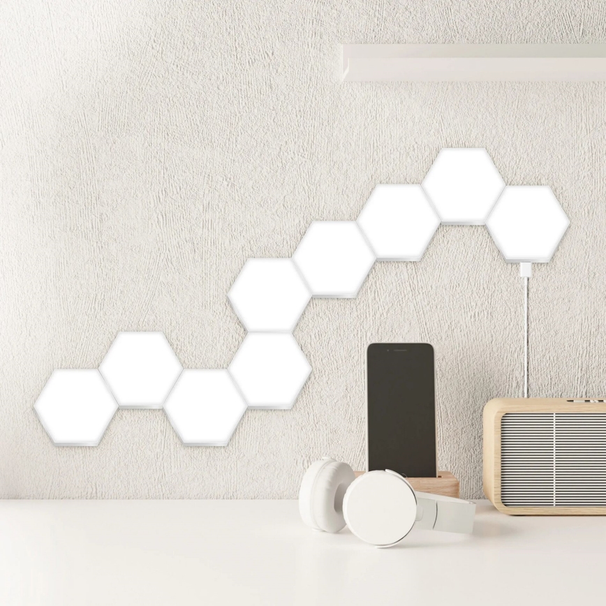 Set 9x LED RGBW Prigušiva zidna dekorativna lampa MAYA LED/1W/230V + Daljinski upravljač