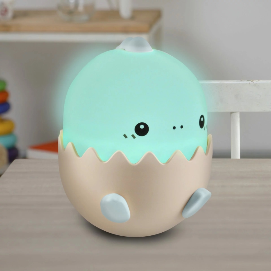 LED RGBW Prigušiva dečija dodirna lampa BABY DINO LED/0,75W/5V USB 1200mAh plava
