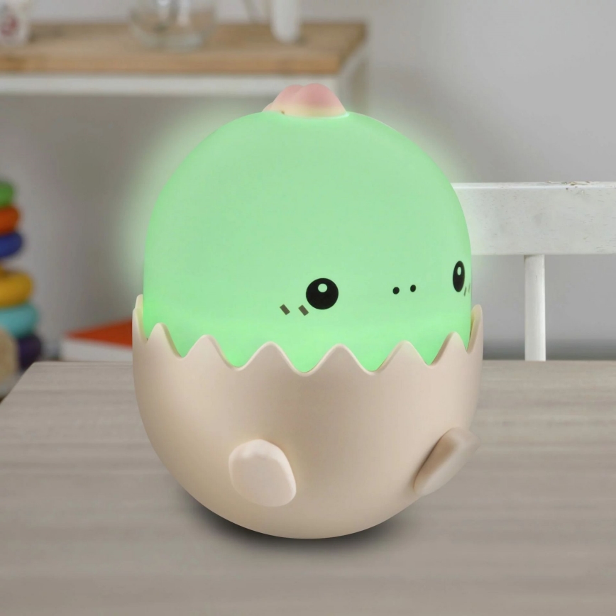 LED RGBW Prigušiva dečija dodirna lampa BABY DINO LED/0,75W/5V USB 1200 mAh roze