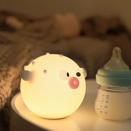 LED RGBW Prigušiva dečija dodirna lampa HELA LED/1W/5V USB 1200 mAh ribica roze