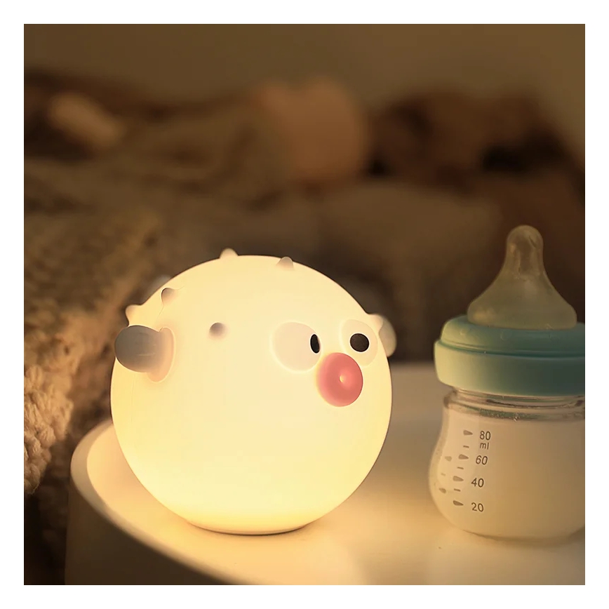LED RGBW Prigušiva dečija dodirna lampa HELA LED/1W/5V USB 1200 mAh ribica roze