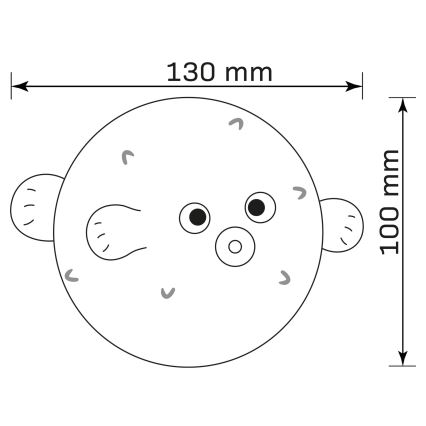 LED RGBW Prigušiva dečija dodirna lampa HELI LED/1W/5V USB 1200 mAh ribica plava