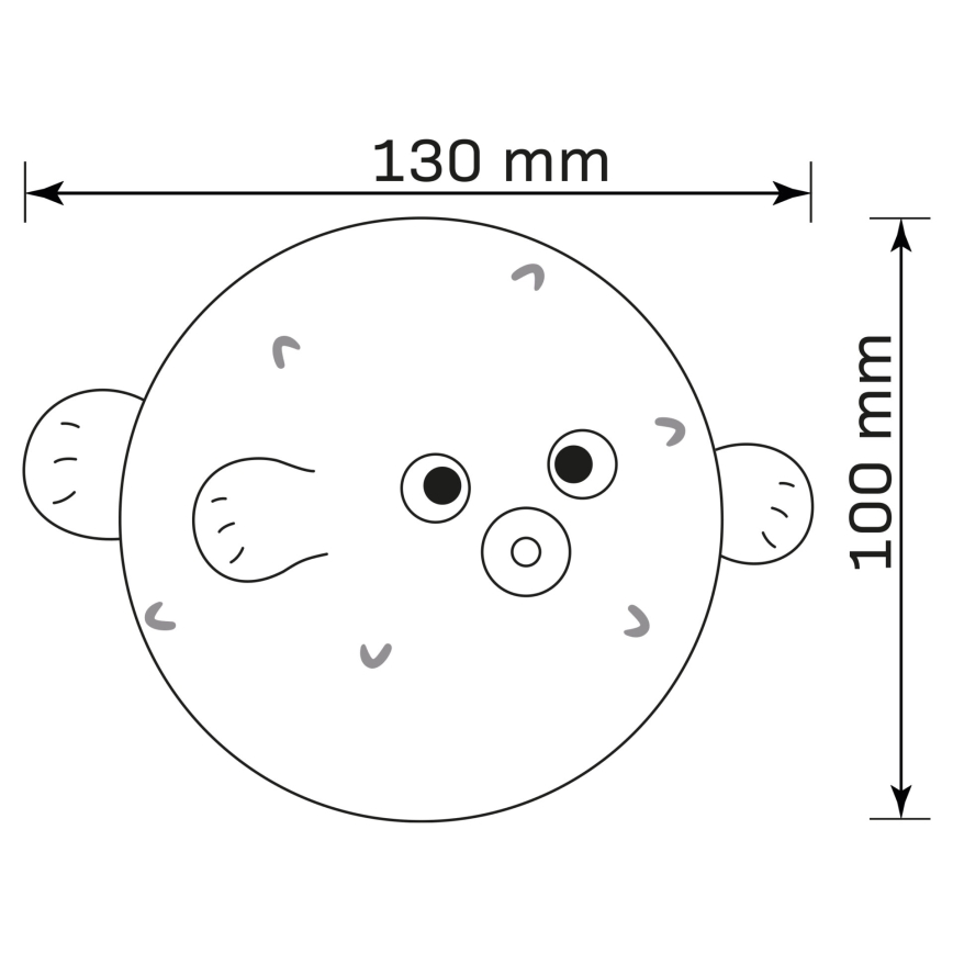LED RGBW Prigušiva dečija dodirna lampa HELI LED/1W/5V USB 1200 mAh ribica plava