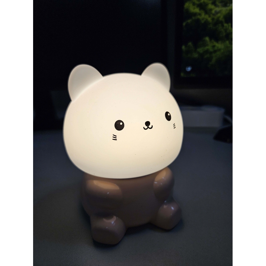 LED RGBW Prigušiva dečija dodirna lampa LED/1W/5V USB 1200 mAh mačka