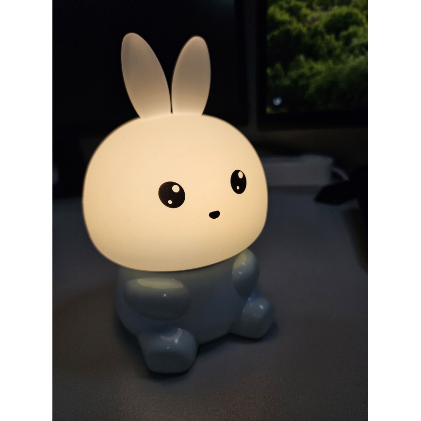 LED RGBW Prigušiva dečija dodirna lampa LED/1W/5V USB 1200 mAh zec