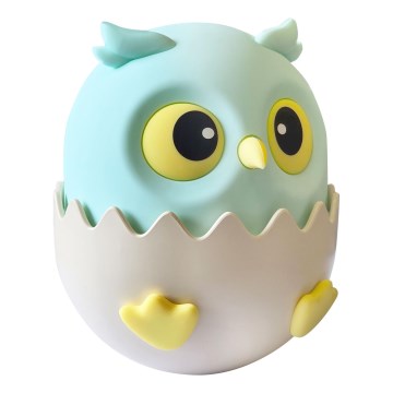 LED RGBW Prigušiva dečija dodirna lampa OWL LED/1W/5V USB 1200 mAh sova plava
