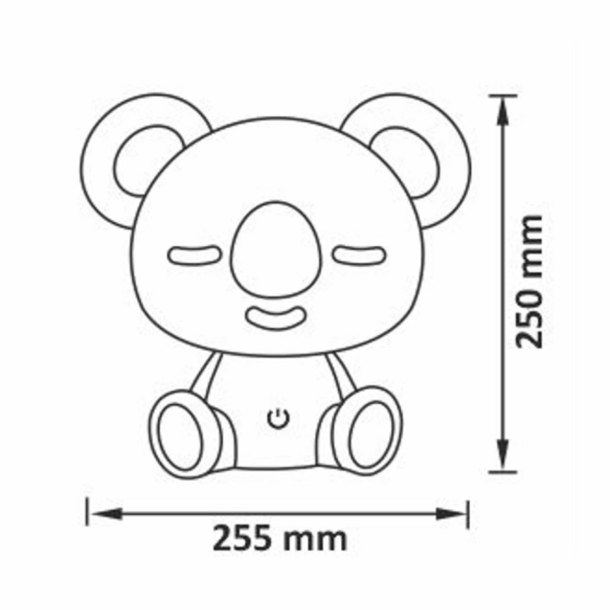 LED RGBW Prigušiva dečija noćna lampica LED/2,5W/230V koala bela