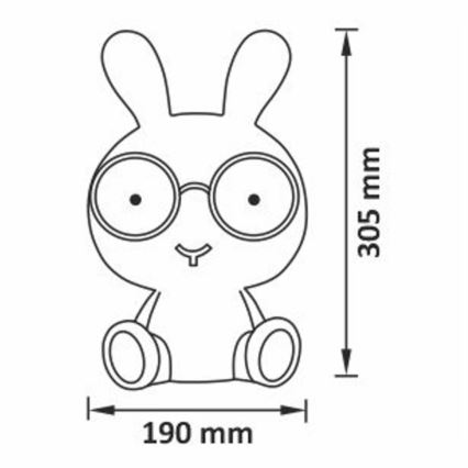 LED RGBW Prigušiva dečija noćna lampica LED/2,5W/230V zec bela