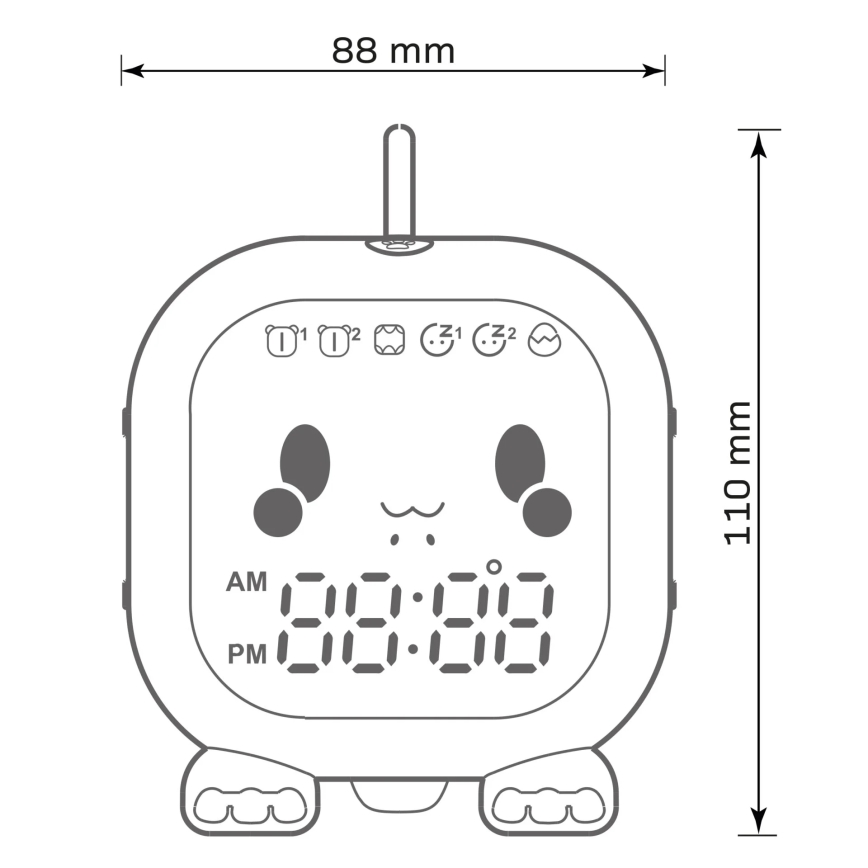 LED RGBW Prigušiva dečija noćna lampica a budilnikom FILIP LED/1,5W/5V 1500 mAh