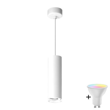 LED RGBW prigušiva kupatilska svetiljka na sajli TURYN 1xGU10/6,5W/230V 2700-6500K Wi-Fi IP44 bela