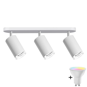 LED RGBW prigušiva kupatilska ugradna spot svetiljka TURYN 3xGU10/6,5W/230V 2700-6500K Wi-Fi IP44 bela