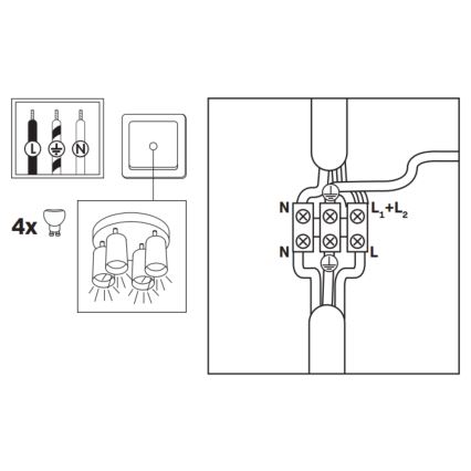 LED RGBW prigušiva kupatilsko spot svetlo TURYN 4xGU10/6,5W/230V 2700-6500K Wi-Fi IP44 bela