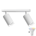 LED RGBW prigušiva kupatilsko spot svetlo TURYN 2xGU10/6,5W/230V 2700-6500K Wi-Fi IP44 belo