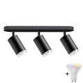 LED RGBW prigušiva kupatilsko spot svetlo TURYN 3xGU10/6,5W/230V 2700-6500K Wi-Fi IP44 crna