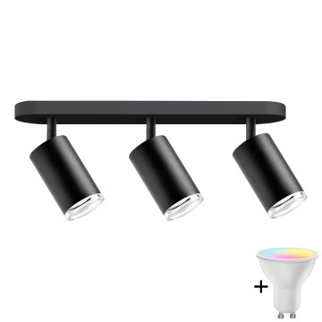 LED RGBW prigušiva kupatilsko spot svetlo TURYN 3xGU10/6,5W/230V 2700-6500K Wi-Fi IP44 crna