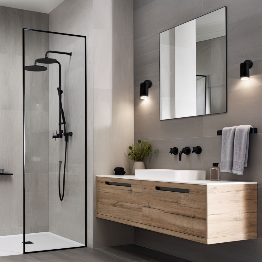 LED RGBW prigušiva kupatilska spot svetiljka TURYN 1xGU10/6,5W/230V 2700-6500K Wi-Fi IP44 crna