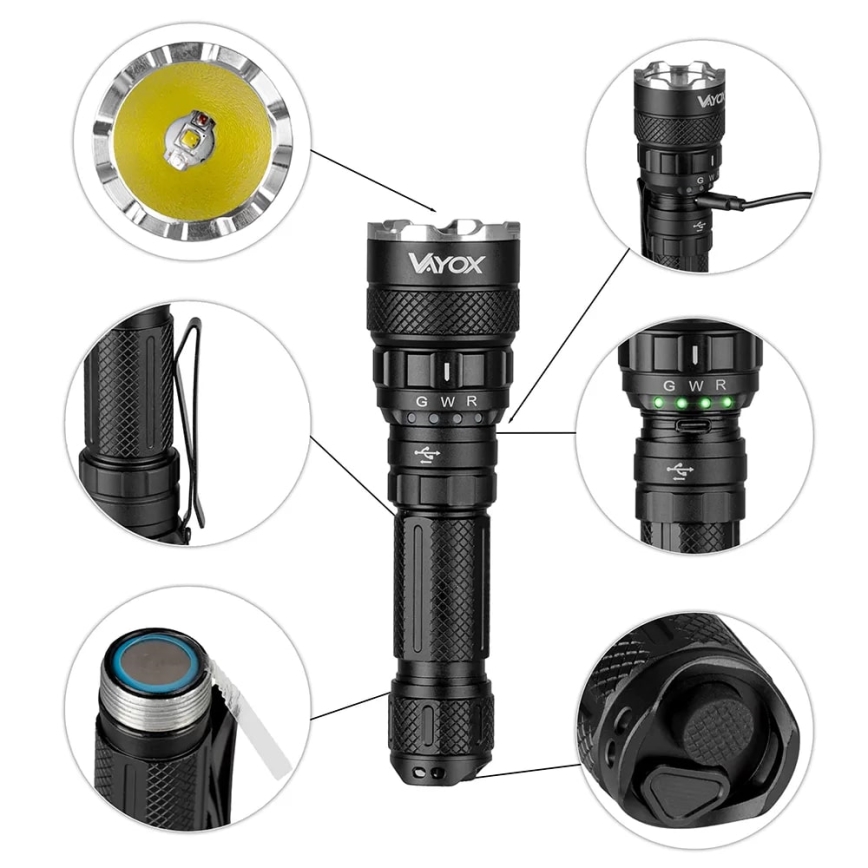 LED RGBW Prigušiva punjiva baterijska lampa LED/15W/5V IP66 1500 Im 2000 mAh