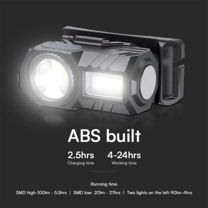 LED RGBW Prigušiva punjiva čeona lampa USB LED/3W/5V IP43 190 Im 24 h 750 mAh