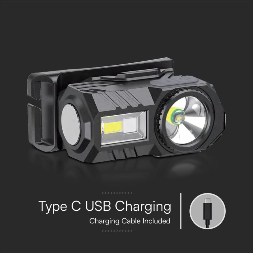 LED RGBW Prigušiva punjiva čeona lampa USB LED/3W/5V IP43 190 Im 24 h 750 mAh