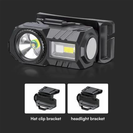 LED RGBW Prigušiva punjiva čeona lampa USB LED/3W/5V IP43 190 Im 24 h 750 mAh